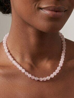 Rose Quartz Bead Necklace